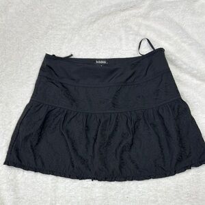 Le Chateau Black Bubble Mini Skirt Ruched Casual